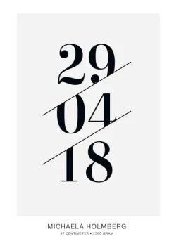 Fødselstavle I - Grå (21x29,7 cm (A4))