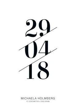 Fødselstavle I - Hvid (21x29,7 cm (A4))