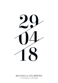 Fødselstavle I - Hvid (21x29,7 cm (A4))