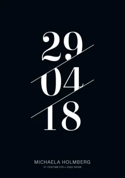 Fødselstavle I - Sort (21x29,7 cm (A4))