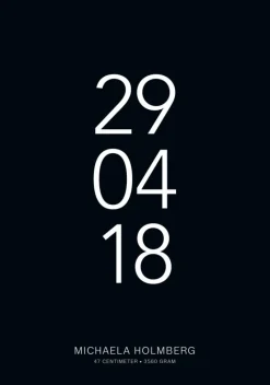 Fødselstavle II - Sort (21x29,7 cm (A4))