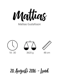 Fødselstavle (21x29,7 cm (A4))