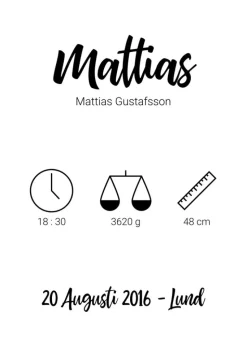 Fødselstavle (21x29,7 cm (A4))