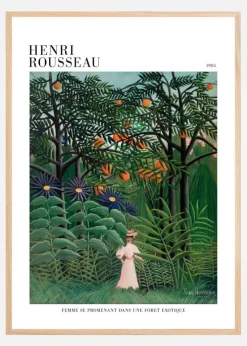 Femme Se Promenant Dans Une Foret Exotique Plakat (21x29.7 cm (A4))