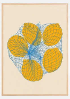 Five Lemons In a Net Bag Plakat (21x29.7 cm (A4))