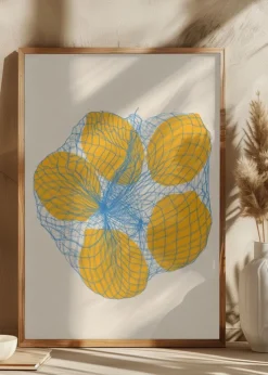 Five Lemons In a Net Bag Plakat (21x29.7 cm (A4))