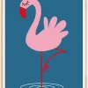 Flamingo - Blue Plakat (50x70 cm)