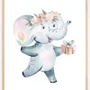 Flower Elephant Plakat (21x29.7 cm (A4))