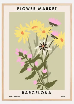 Flower Market Barcelona Plakat (21x29.7 cm (A4))
