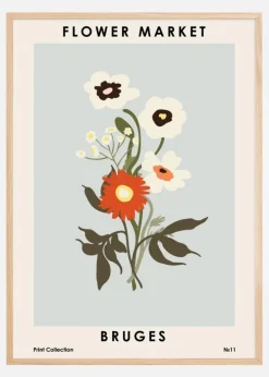 Flower Market Bruges Plakat (21x29.7 cm (A4))