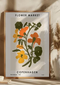 Flower Market. Copenhagen Plakat (21x29.7 cm (A4))