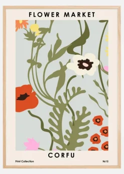 Flower Market Corfu Plakat (21x29.7 cm (A4))