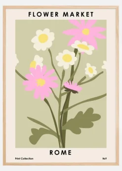 Flower Market Rome Plakat (21x29.7 cm (A4))