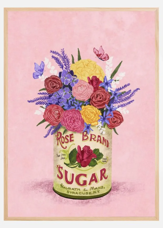 Flowers In a vintage Can Plakat (21x29.7 cm (A4))