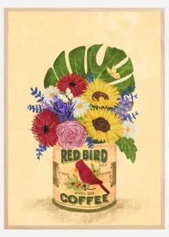 Flowers In a Vintage Coffee Can Plakat (21x29.7 cm (A4))