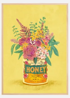 Flowers In a vintage Honey Can Plakat (21x29.7 cm (A4))