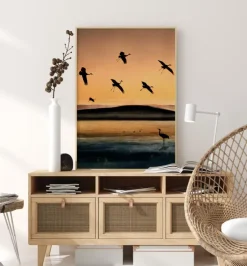 Fly-In At Sunset Plakat (21x29.7 cm (A4))
