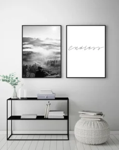 Foggy Forest Black & White I - 50x70 cm Plakat