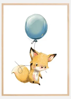 Fox Balloon Plakat (21x29.7 cm (A4))