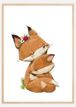 Fox Hugging Plakat (21x29.7 cm (A4))