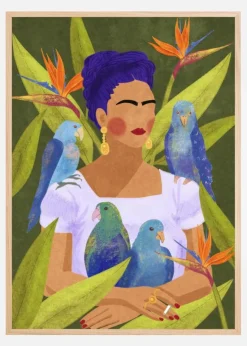 Frida and birds Plakat (21x29.7 cm (A4))