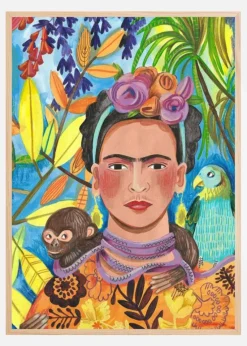 Frida and her parrots Plakat (21x29.7 cm (A4))