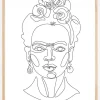 Frida Kahlo - Thin Line Art Plakat (21x29.7 cm (A4))