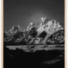 Full Moon Sets in the Teton Mountain Range Plakat (21x29.7 cm (A4))