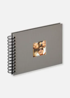 Fun Spiralalbum Grå - 23x17 cm (40 Sorte sider / 20 blade)