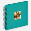 Fun Spiralalbum Turkos - 26x25 cm (40 Sorte sider / 20 blade)