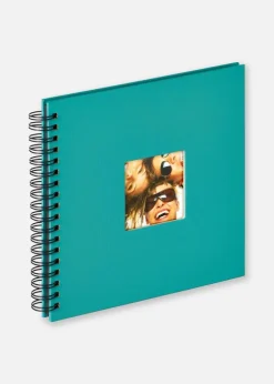 Fun Spiralalbum Turkos - 26x25 cm (40 Sorte sider / 20 blade)