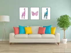 Giraffe stand tall - Rosa Plakat (21x29.7 cm (A4))