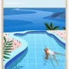 Girl in Pool Plakat (21x29.7 cm (A4))