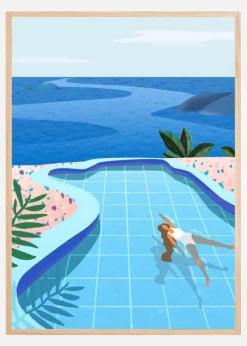 Girl in Pool Plakat (21x29.7 cm (A4))