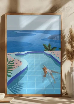 Girl in Pool Plakat (21x29.7 cm (A4))