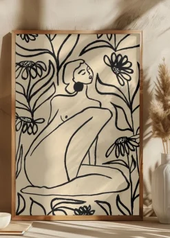 Girl In Sunflower Field Plakat (21x29.7 cm (A4))