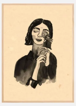 Girl With Flower Plakat (21x29.7 cm (A4))