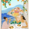 Girls in Positano Plakat (21x29.7 cm (A4))