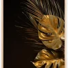 Golden Monstera Plakat (21x29.7 cm (A4))