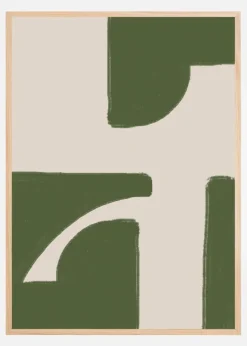Green Beige Modern Plakat (21x29.7 cm (A4))