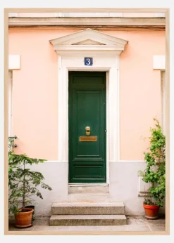 Green Paris Door Plakat (21x29.7 cm (A4))