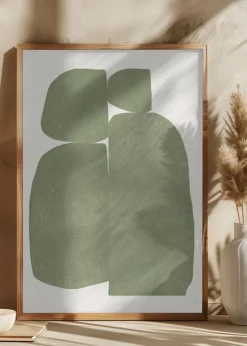 Green Stones Composition Plakat (21x29.7 cm (A4))