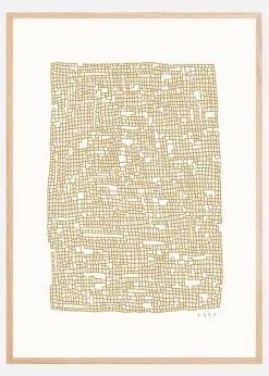 Grid Dark Oker Plakat (21x29.7 cm (A4))