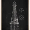 Griffelbillede - Fyr - Ship Shoal Lighthouse Plakat (21x29.7 cm (A4))