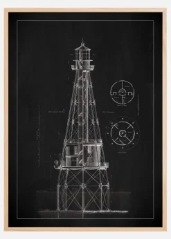 Griffelbillede - Fyr - Ship Shoal Lighthouse Plakat (21x29.7 cm (A4))