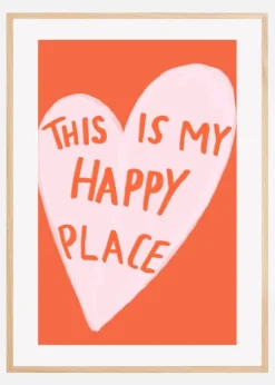 Happy Place Plakat (21x29.7 cm (A4))