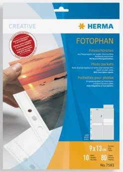 Herma fotolommer 9x13 cm stående - 10-pak Hvide