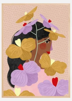 Hidden behind yellow purple flowers Plakat (21x29.7 cm (A4))