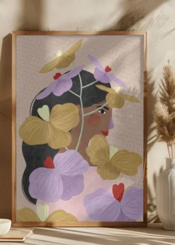 Hidden behind yellow purple flowers Plakat (21x29.7 cm (A4))