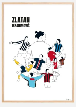 History Of Zlatan With Name And-Colours Plakat (21x29.7 cm (A4))